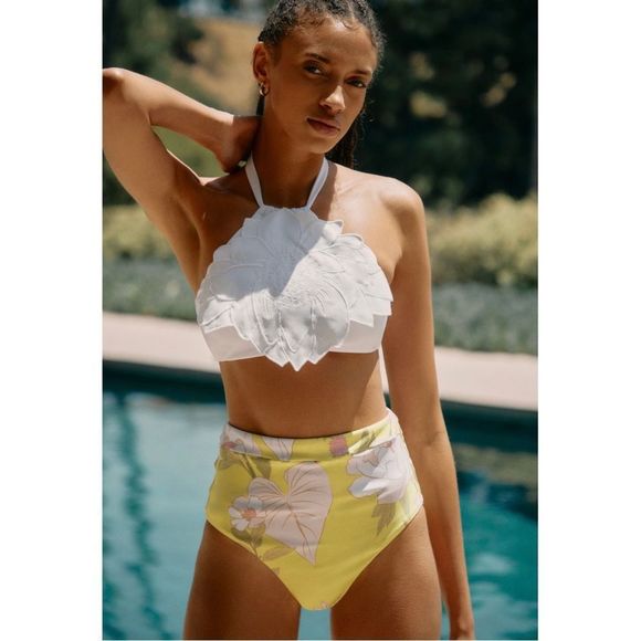 Anthropologie Other - Anthropologie Farm Rio Floral High-Waisted Swim Bikini Bottoms Small